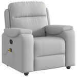 vidaXL Fauteuil de massage inclinable gris nuage tissu