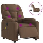 vidaXL Fauteuil inclinable de massage électrique marron tissu