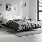 vidaXL Cadre de lit noir 120x190 cm bois d'ingénierie
