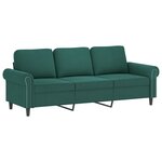 vidaXL Ensemble de canapés 3 Pièces avec coussins vert foncé velours