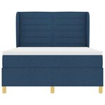 vidaXL Lit à ressorts avec matelas gris foncé 90x190 cm Bleu tissu