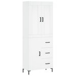 vidaXL Buffet haut Blanc 69 5x34x180 cm Bois d'ingénierie