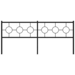 vidaXL Tête de lit métal noir 200 cm