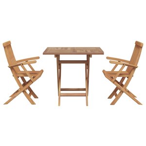 vidaXL Ensemble de salle à manger pour jardin 3 Pièces Marron