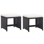 vidaXL Ensemble à manger d'extérieur 5 Pièces coussin Résine tressée Noir