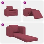 vidaXL Canapé Lit au Sol 2-en-1 Rouge Bourgogne 98x71x83 cm Tissu