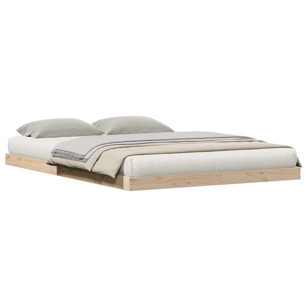 vidaXL Cadre de lit surélevé Naturel 213.5 x 104 x 9 cm Pin massif