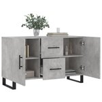 vidaXL Buffet gris béton 100x36x60 cm bois d'ingénierie