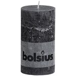 Bolsius bougie pilier rustique 130 x 68 mm anthracite 6 pcs