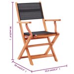 vidaXL Chaises pliables de jardin 6 Pièces noir eucalyptus et textilène