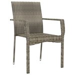 vidaXL Chaises de jardin avec coussins lot de 2 Résine tressée Gris