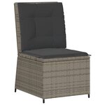 vidaXL Salon de jardin 5 Pièces avec coussins Gris Résine tressée