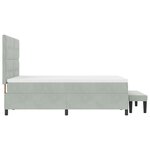 vidaXL Lit à ressorts avec matelas et banc en velours gris clair 140x190 cm