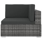 vidaXL Chaise d'angle sectionnelle avec coussins résine tressée gris