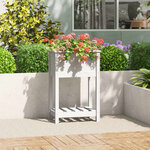 vidaXL Jardinière avec étagère Blanc 54x34 5x81 cm Bois massif de pin