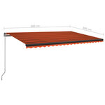 vidaXL Auvent automatique capteur de vent/LED 500x300 cm Orange marron