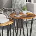 vidaXL Ensemble de tables d'appoint 2 Pièces Chêne fumé et noir