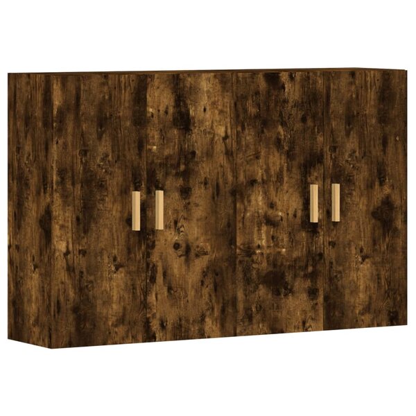 vidaXL Armoires murales 2 Pièces chêne fumé bois d'ingénierie