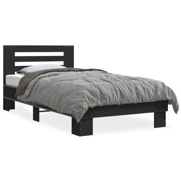vidaXL Cadre de lit sans matelas noir 90x200 cm