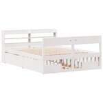 vidaXL Cadre de lit sans matelas blanc 140x190 cm bois de pin massif