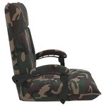vidaXL Fauteuil de sol ajustable Vert armée Tissu