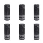 Bolsius bougie pilier rustique 190 x 68 mm anthracite 6 pcs