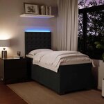 vidaXL Sommier à lattes de lit avec matelas Noir 90x190 cm Velours