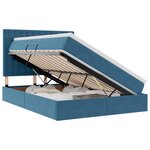 vidaXL Lit de rangement LED avec matelas Bleu foncé 140 x 200 cm