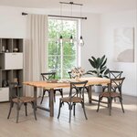 vidaXL Pieds de table à manger en acier naturel 2 pièces 100 x (72-73) cm Acier