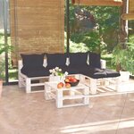 Vidaxl salon de jardin palette 5 pièces avec coussins bois de pin