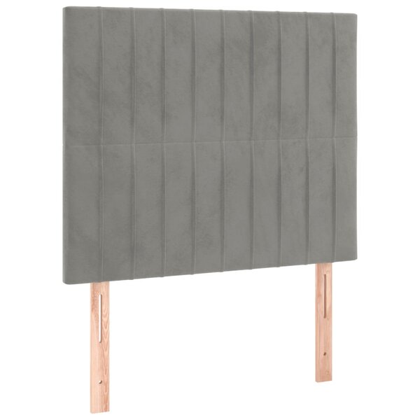 vidaXL Têtes de lit 2 Pièces Gris clair 90x5x78/88 cm Velours