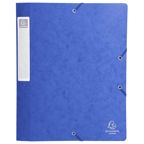 Lot de 10 boîtes de classement dos 40mm carte lustrée - Format A4 - EXACOMPTA - Coloris Bleu