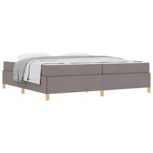 vidaXL Cadre de lit avec matelas Taupe 200 x 200 cm tissu