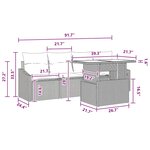 vidaXL Ensemble de canapé de jardin 5 Pièces Gris Poly rotin