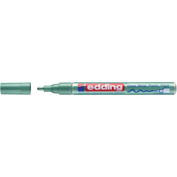 Marqueur Permanent Peinture Brillante 751 Vert Métallisé Pointe Ronde 1-2 mm EDDING