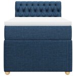 vidaXL Sommier à lattes de lit avec matelas Bleu 90x190 cm Tissu