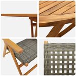 vidaXL Ensemble de salle à manger pour jardin 7 Pièces Gris