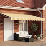 vidaXL Auvent rétractable électrique Jaune et blanc 4 5 × 3 m