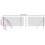 vidaXL Clôture en treillis métallique anthracite 0 8x25 m