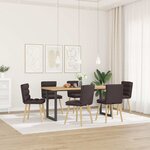 vidaXL Chaises à manger lot de 6 marron foncé tissu