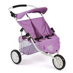 Bayer Chic 2000 697-35 - Poussette Jogger 3 roues pour poupées jumelles Mélange violet