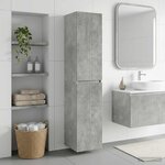vidaXL Cabinet de Salle de Bain Mural Gris béton 33 x 34 5 x 160 cm
