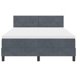 Lit avec sommier et matelas vidaXL Gris foncé 160x200 cm Velours