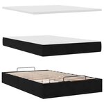 vidaXL Lit ottoman avec matelas noir 120x190 cm velours