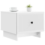 vidaXL Table basse avec tiroir Blanc 49 x 50 x 40 cm Bois d'ingénierie