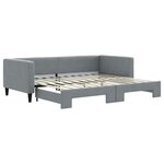 vidaXL Lit de jour avec lit gigogne gris clair 90x200 cm tissu