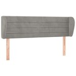 vidaXL Tête de lit avec oreilles Gris clair 147x23x78/88 cm Velours