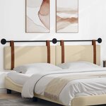 vidaXL Tête de lit suspendue Crème PU antique