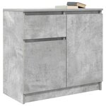 vidaXL Buffet avec tiroir gris béton 71x35x65 cm bois d'ingénierie