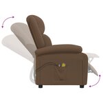 vidaXL Fauteuil électrique de massage Marron Tissu